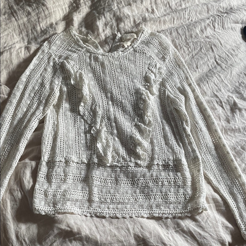 Sézane Lacy Cream Blouse